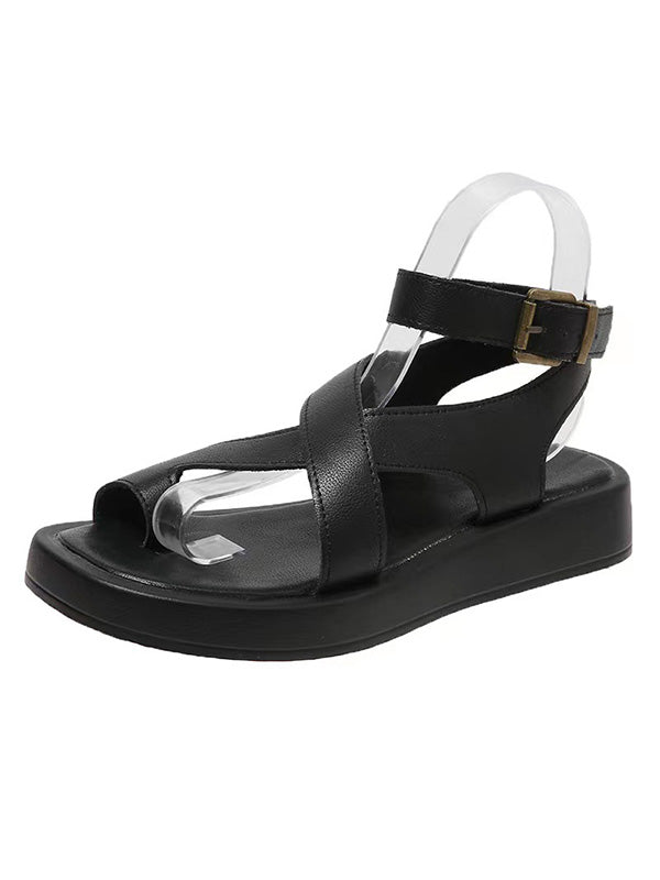 Hollow Solid Color Sandals