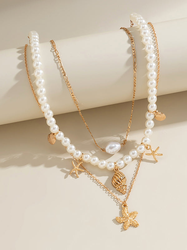 Tierform Perlenketten Zierliche Halskette Halsketten Zubehör Drei Stücke