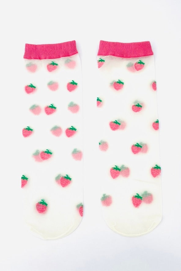 Raspberry Sheer Socks