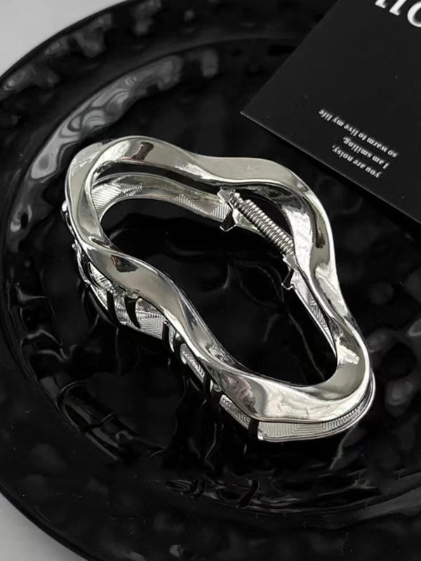 Geometric Claw Hair Clip SILVER One_size
