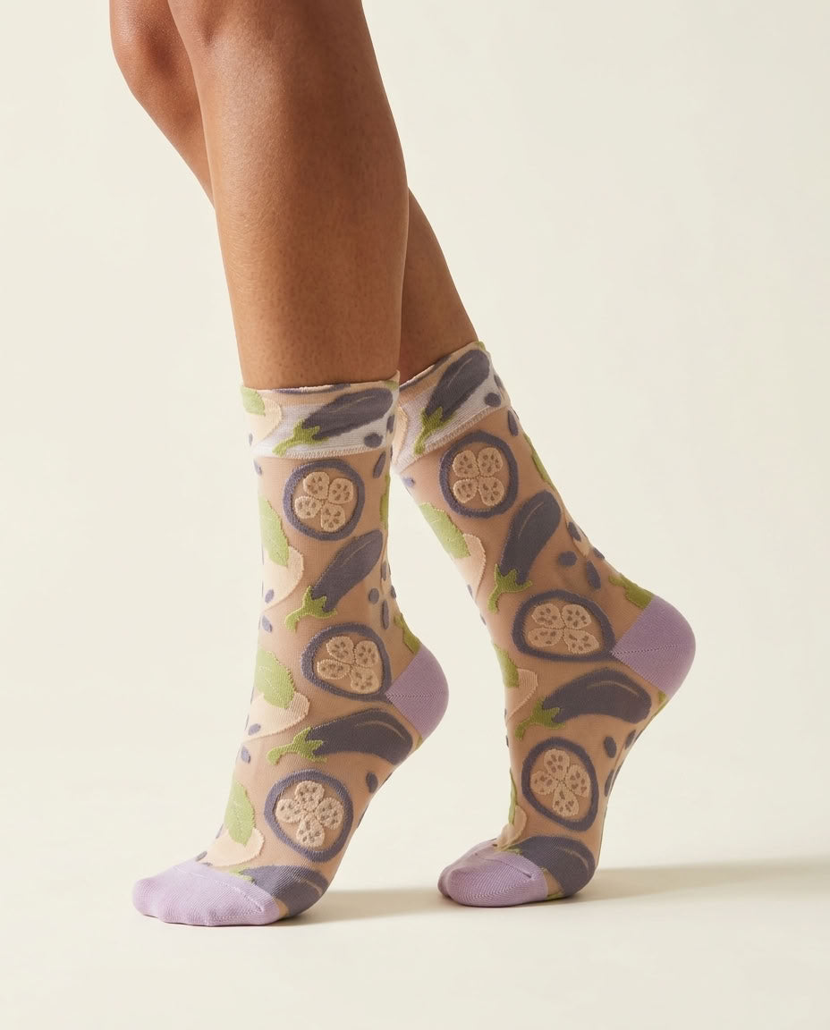 4-Pack, Artful Bloom Sheer Socks
