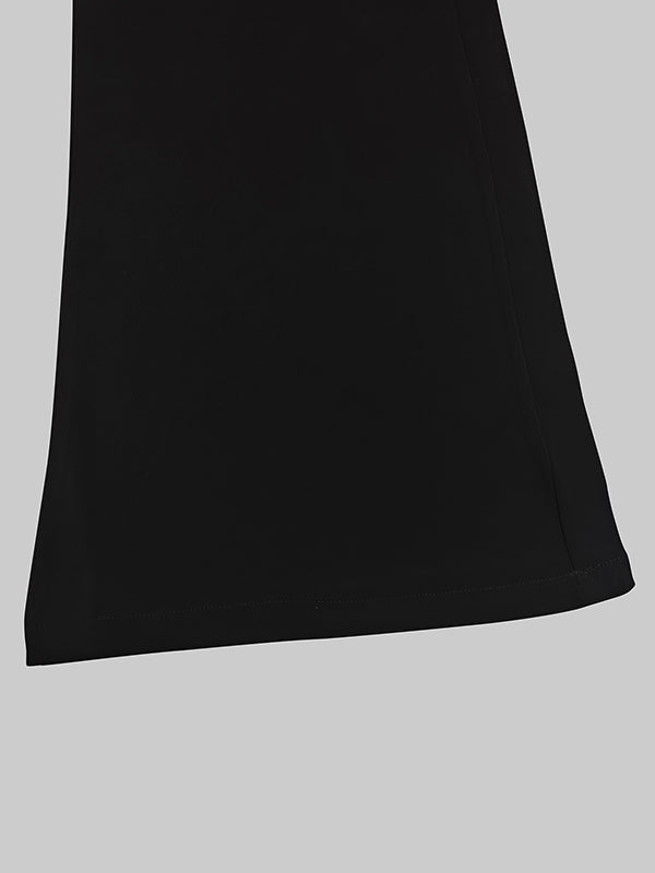 Loose Wide Leg High-Waisted Solid Color Pants Trousers