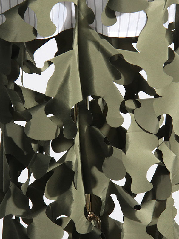 Jupe taille haute ample asymétrique fendue avec fermeture éclair latérale