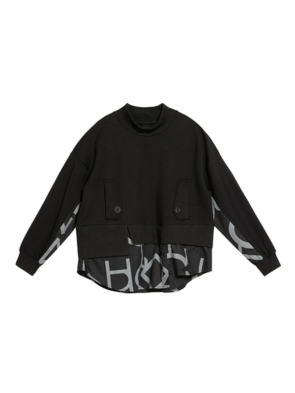 Original Split-Joint False Two Sweatshirt Tops