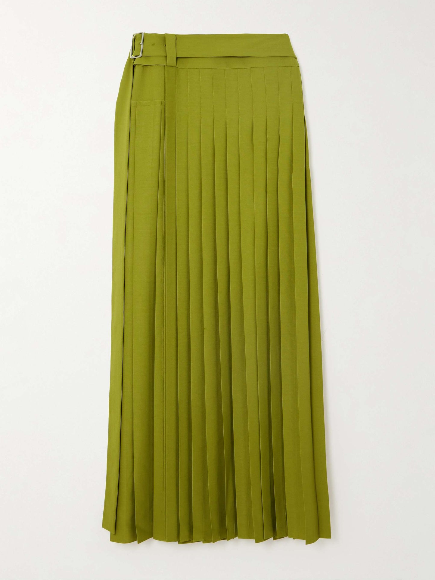 High Waisted Loose Pleated Solid Color Split-Side Skirts