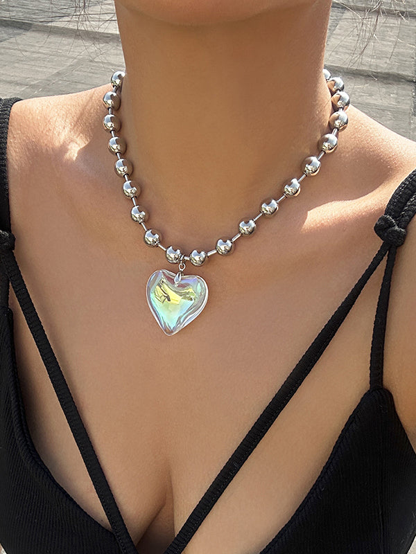 Perlenbesetzte Herzform, glänzende, zierliche Halsketten, Zubehör