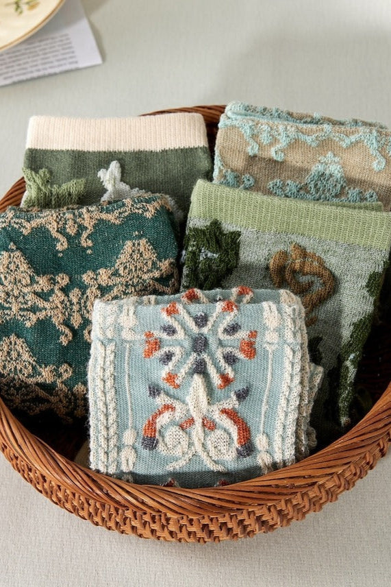 Patterned Teal Socks