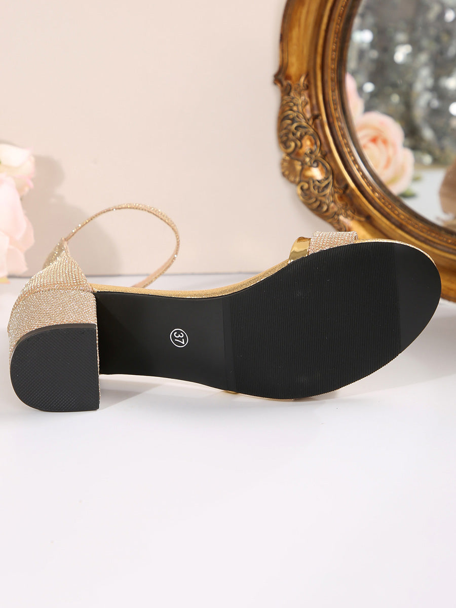 Ankle Strap Open Toe Solid Color Sandals