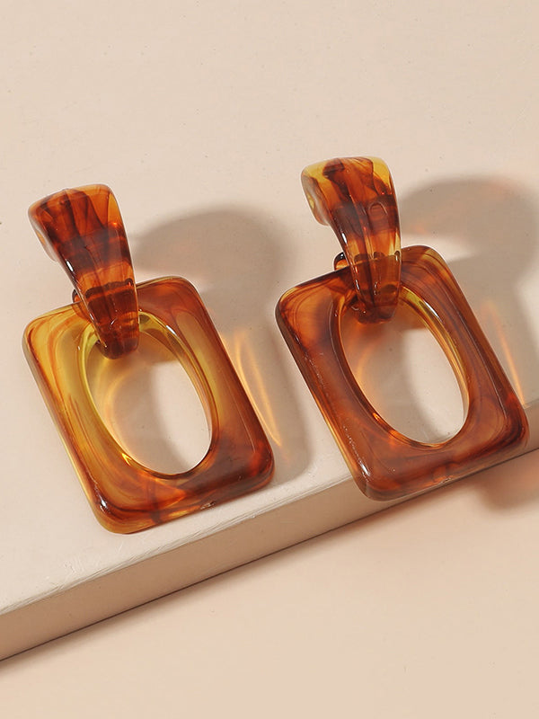 Geometrische hohle transparente Tropfenohrringe Ohrringe Zubehör