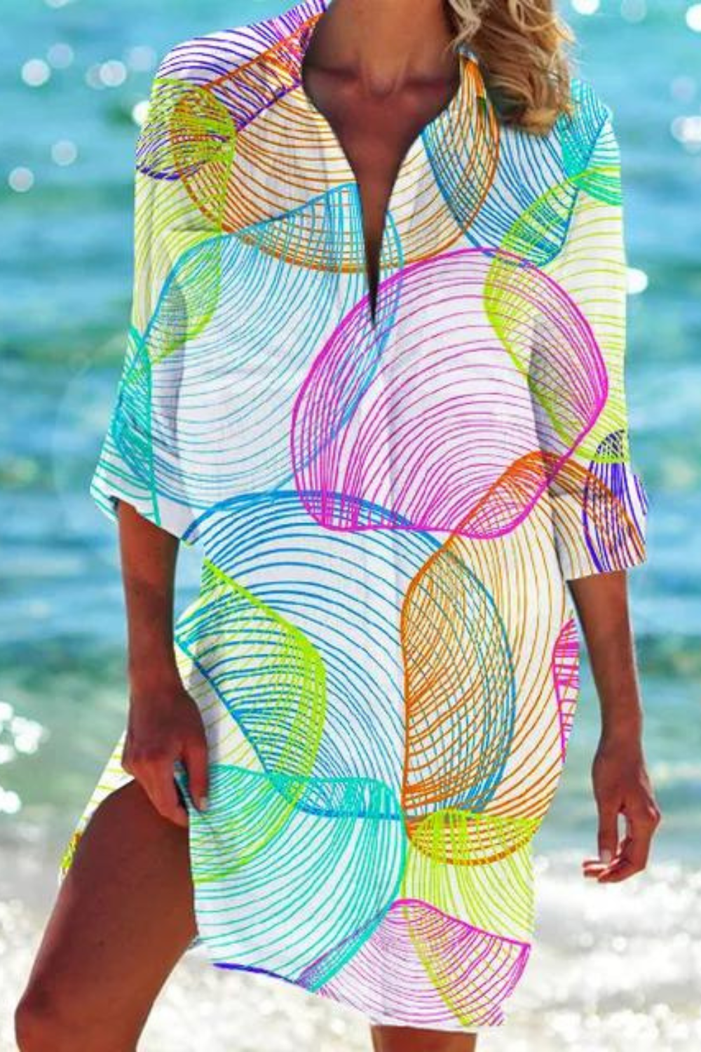 Paloma | Women's Printed Button Down Beach Cover Up
