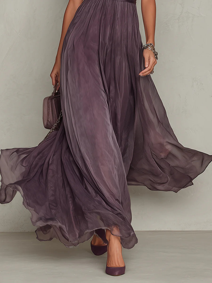 Penelope | Women's Short Sleeve Keyhole Maxi Dress