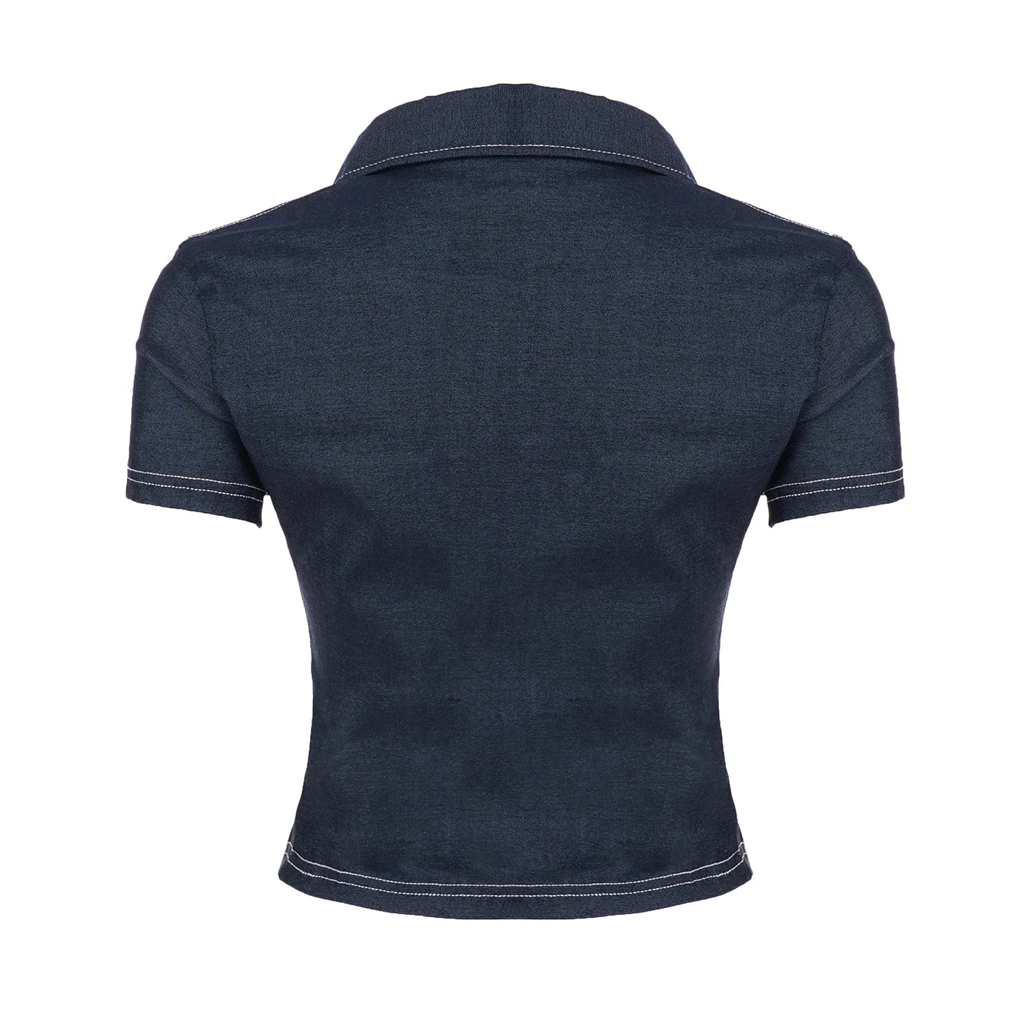 Women Retro High Waisted Top | Denim Top | Y2k