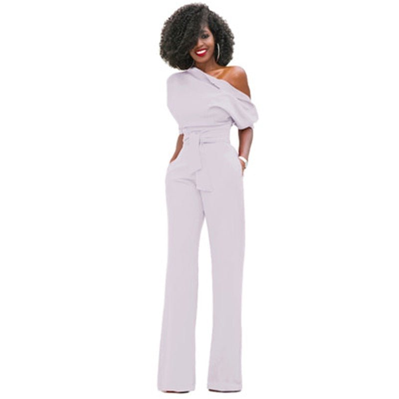 Zara | Women's Off Shoulder Wide Leg Jumpsuit