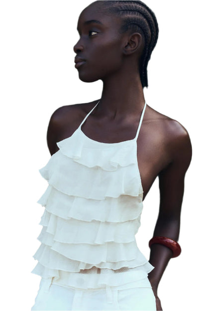 Women Halter Neck Top | Sleeveless | Backless Bow Top | Off Shoulder