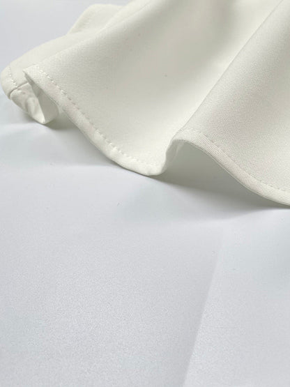 Long Sleeves Loose Pleated Solid Color Split-Front Off-The-Shoulder Blouses&Shirts Tops