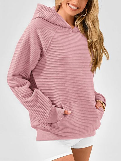 Kapuzenpullover mit langen Ärmeln, Taschen, einfarbig, geteilte Gelenke, Hoodies 