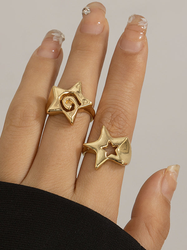 Normcore Adjustable Hollow Star Shape Rings Accessories