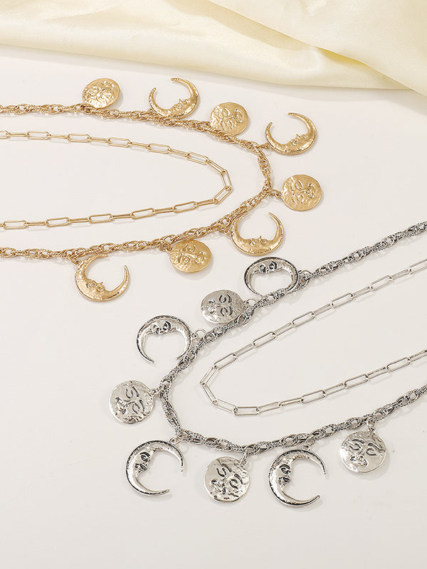 Colliers géométriques à double couche de couleur unie, accessoires 