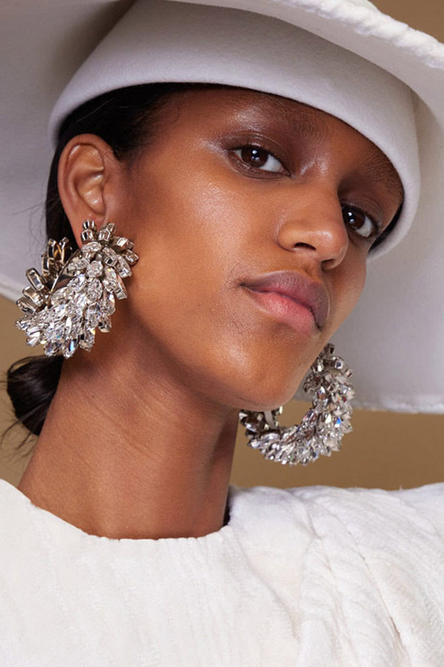 Eunice Crystal Hoop Earrings