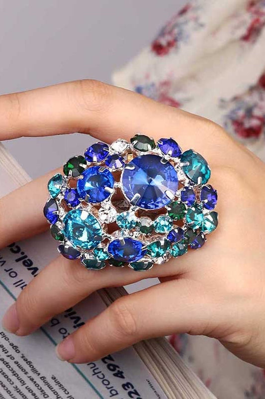 Rosalind Colorful Crystal Round Rings