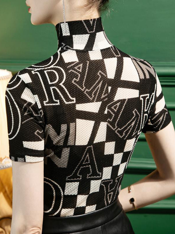 T-shirts à col montant imprimés Urban Skinny 