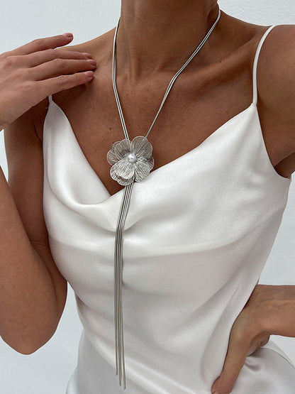 Flower Shape Tasseled Necklaces Accessories