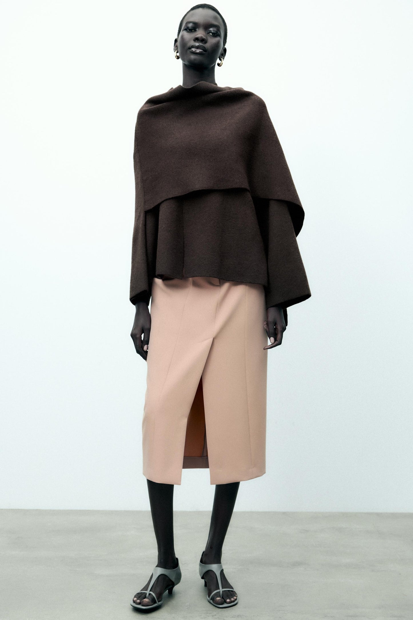 Women Asymmetric Scarf Short Knitted Jacket | Thick