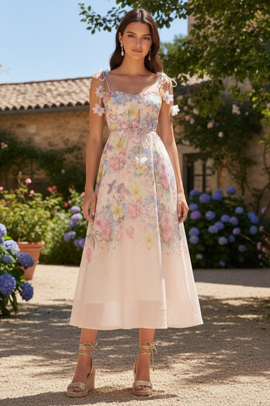 Tasha Floral Strap Corset Maxi Dress