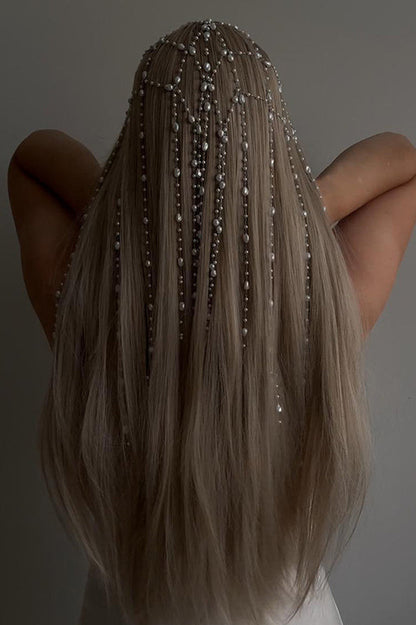 Fashionable Mesh Pearl Tassel Headband