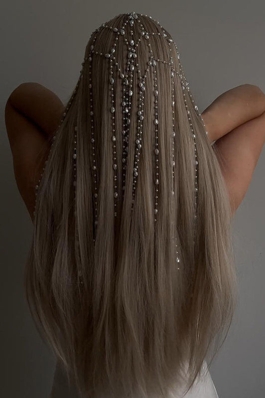 Fashionable Mesh Pearl Tassel Headband