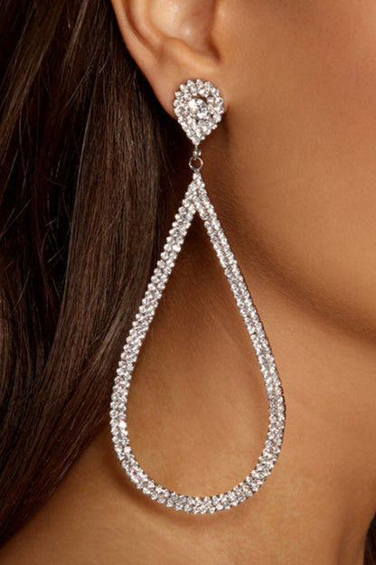 Live A Little Teardrop Rhinestone Earrings