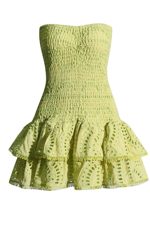 Megan Short Dress Lime Samoa