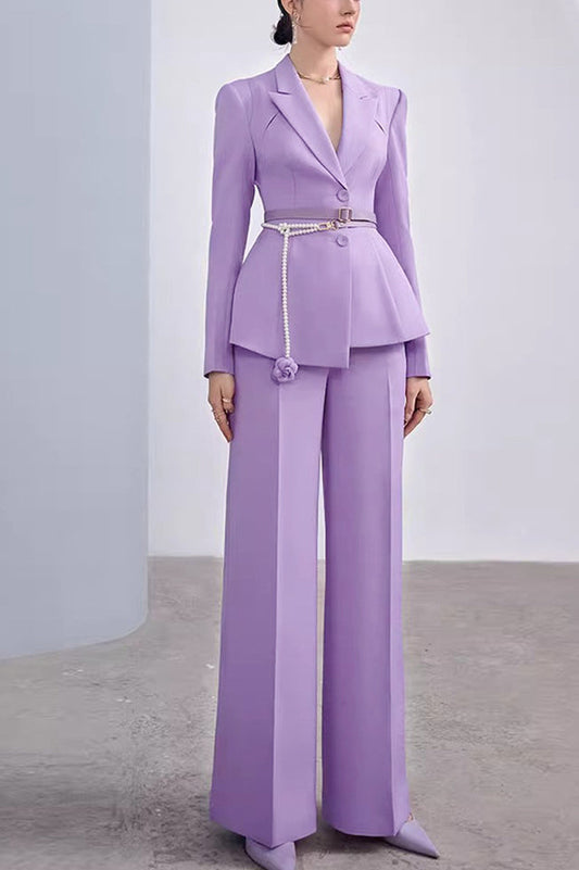 Ruelle Blazer & Trousers Set Lavender