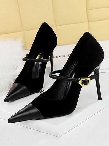 Buckle Pointed-Toe Pumps