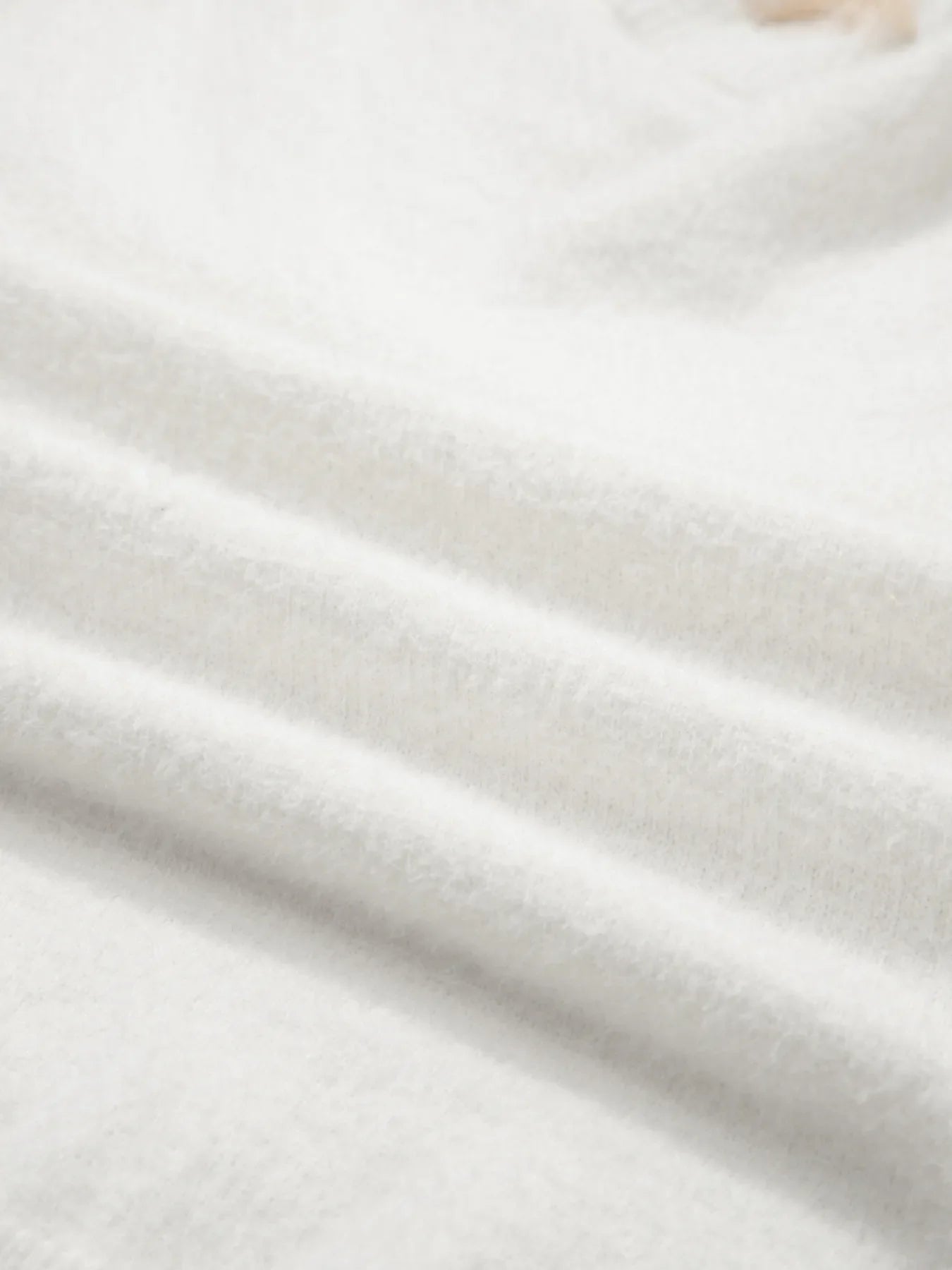 Lace Sleeve Faux Two-Piece Fuzzy Sweater