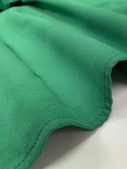 Robe longue trapèze taille haute plissée couleur unie à col rond et fente 