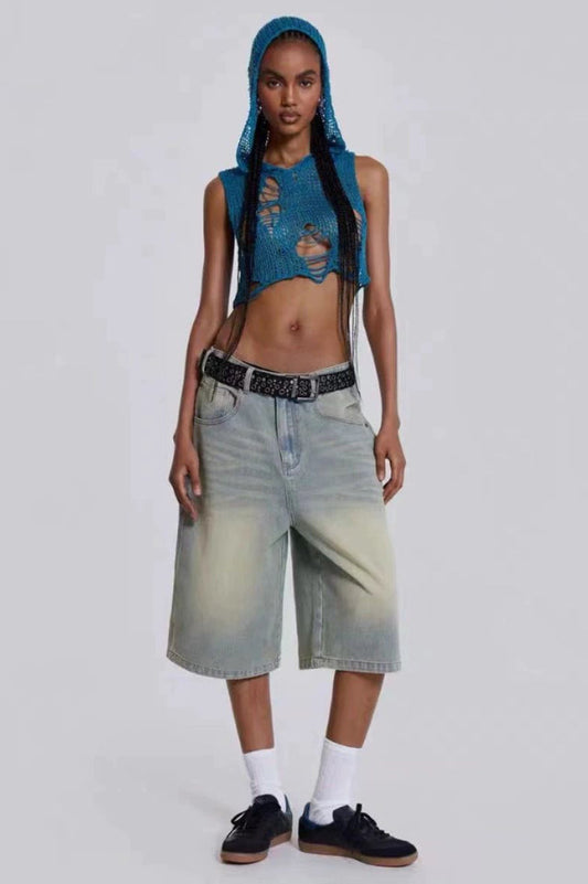 Light Wash Jumbo Jorts