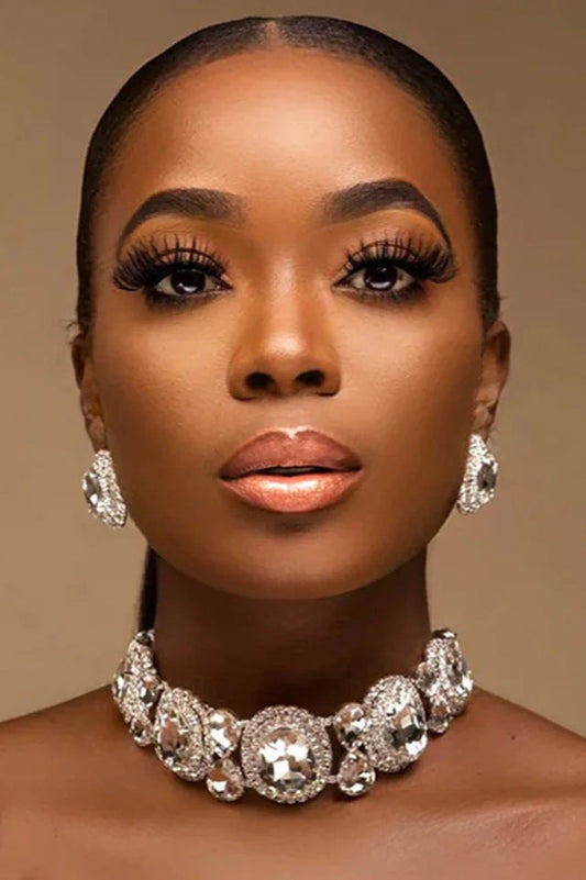 EM Crystal Necklace Earrings Set