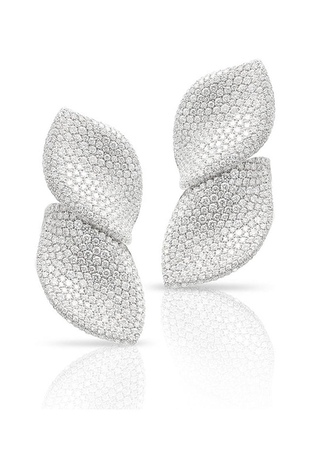 Diamond Leaf Shape Earrings & Ring Set