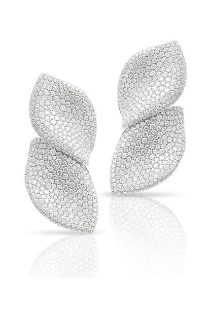 Diamond Leaf Shape Earrings & Ring Set