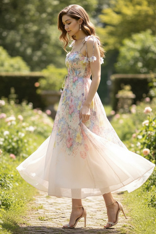 Tasha Floral Strap Corset Maxi Dress