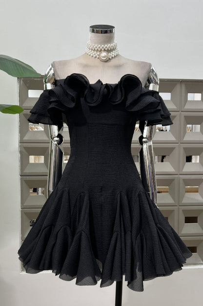 Vita Off Shoulder Ruffle Mini Dress
