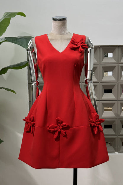 Bertina Floral Applique Mini Dress