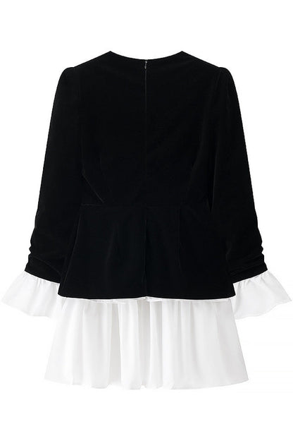 Eveline Velvet Tiered Mini Dress