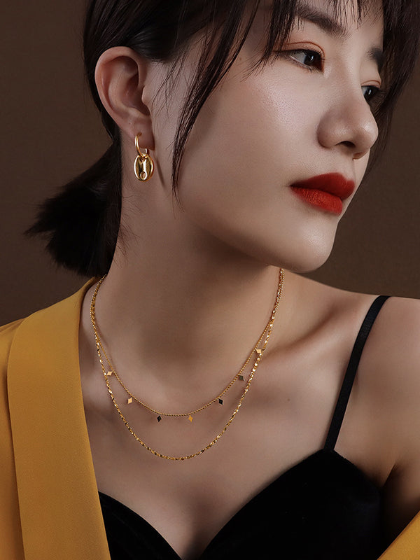 Colliers géométriques simples en alliage, accessoires 