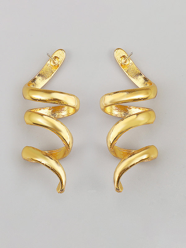 Solid Color Spirality Earrings Accessories