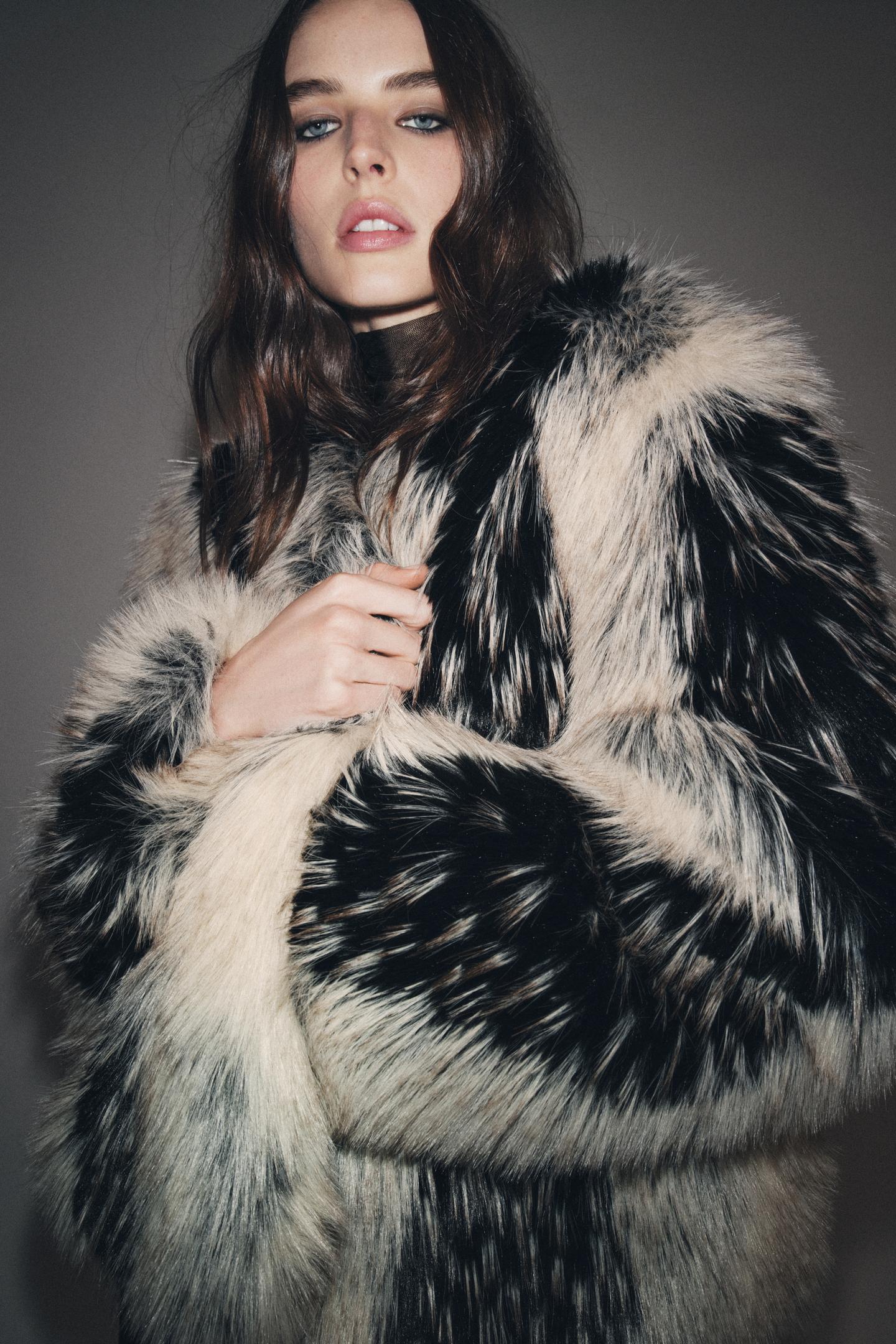Women Fur Jacket | Short Coat | Elegant Fluffy Loose Jacket | Warm Long Sleeve Jackett | Fur Coat