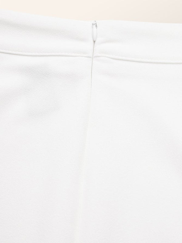 High Waisted Solid Color Zipper Skirts