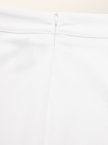 High Waisted Solid Color Zipper Skirts