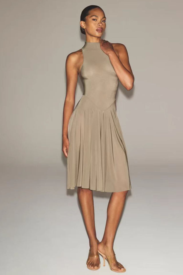 High Neck A Line Dress